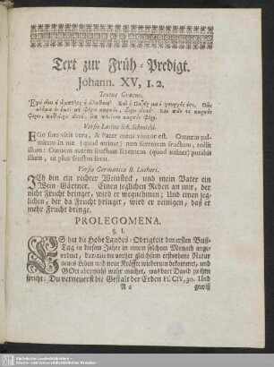 Text zur Früh-Predigt