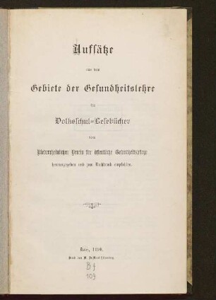 Aufsätze aus dem Gebiete der Gesundheitslehre für Volksschul-Lesebücher