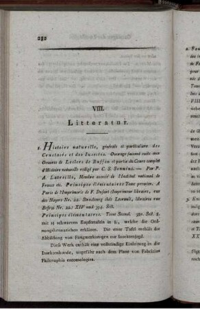 VIII. Litteratur