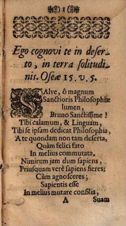 Philosophia universa : Divo Brunoni, eiusque venerabili religioni Carthusianae dedicata