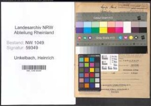 Entnazifizierung Heinrich Unkelbach , geb. 20.05.1910 (Angestellter)