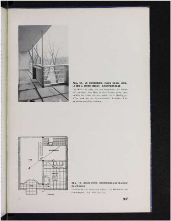 Haus Cook. Abb. 111. Boulogne s. Seine 1926/27. Dachterrasse. Abb. 112. Grundriss des obersten Geschosses