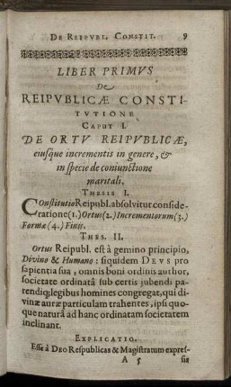 Liber Primus De Reipublicæ Constitutione.