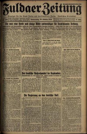 Ausgabe vom Donnerstag, den 16. Oktober 1930.
