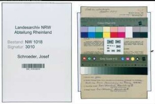 Entnazifizierung Josef Schroeder , geb. 19.03.1898 (Kaufmaennischer Angestellter)
