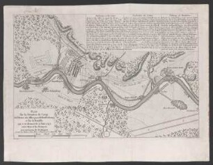 Dettingen, Plan der Truppenaufstellung zur Schlacht bei Dettingen 1743