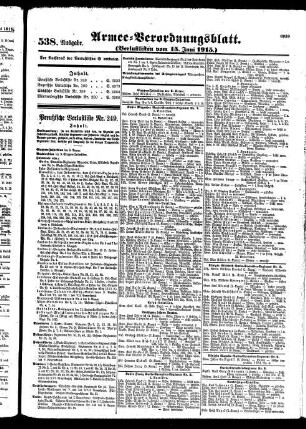 538.Ausgabe. Dienstag, 15. Juni 1915