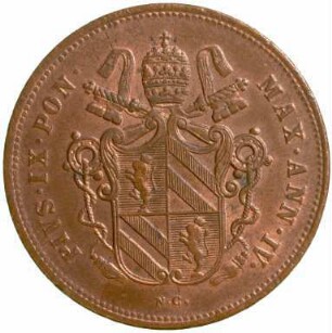 Münze, 2 Baiocchi, 1849
