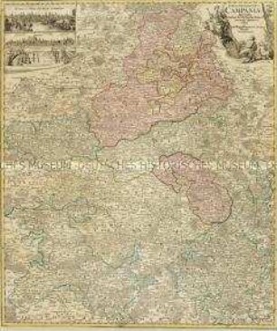 Tabula Geographica Campaniae. Mit zwei Nebenkarten: Reims und Troyes