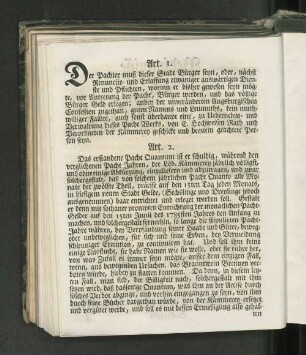 [Bedingnisse zu der Verpachtung der Korn Branntwein Accise vom 15 May 1785 bis 14 May 1789.]