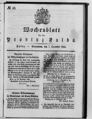 Nr. 49, Ausgabe vom 7. Dezember 1844