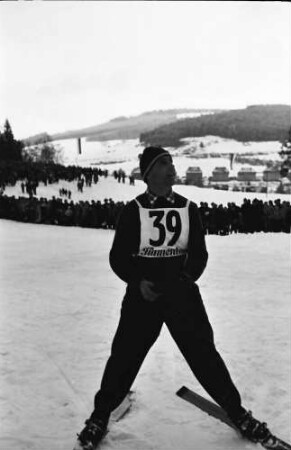 Neustadt: Deutsche Skimeisterschaften Nordische Kombination; Meister am Start; "39" Sepp Kleisl; Partenkirchen