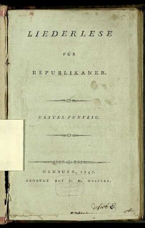 Liederlese Für Republikaner : Erstes Funfzig