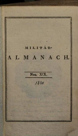 Schematismus der Kais. Königl. Armée : für das Jahr .... 1808, 1808
