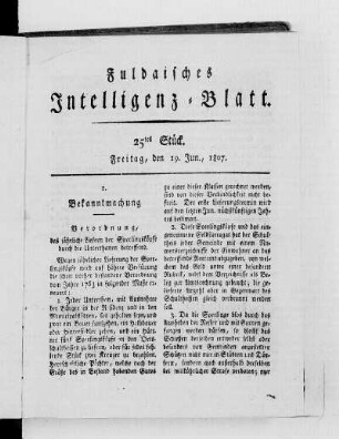 25tes Stück, Ausgabe vom 19. Jun., 1807