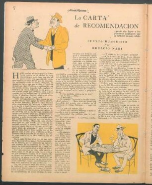 La carta de recomendación : Cuento humóristo por Horacio Nani