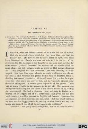Chapter XX: The marriage of Julie