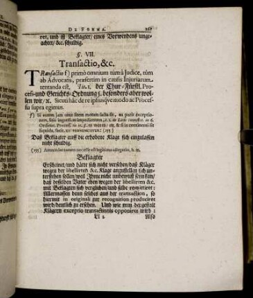 §. VII. Transactio, & c.