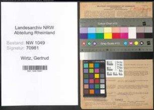 Entnazifizierung Gertrud Wirtz , geb. 14.11.1885 (Lehrerin)
