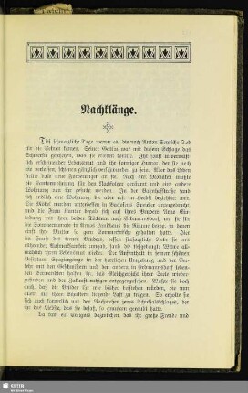 Nachklänge