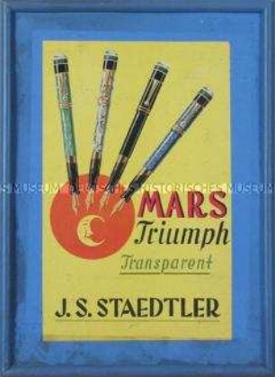 Werbeaufsteller / -schild für "Mars Triumph Transparent J.S. Staedtler"-Füllhalter