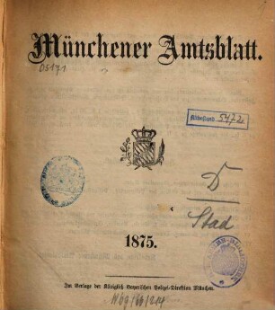 Münchener Amtsblatt. 1875