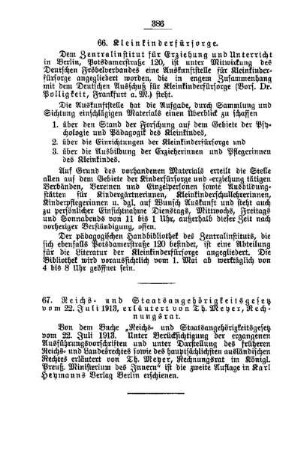 Kleinkinderfürsorge : [F. Nichtamtliches]
