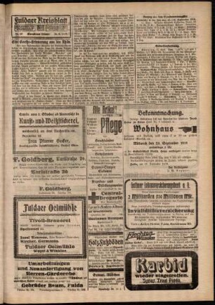 Zweite Ausgabe vom Samstag, den 20. September 1919.