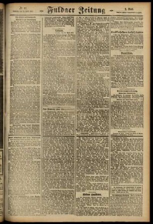 Zweite Ausgabe vom Samstag, den 21. April 1917.