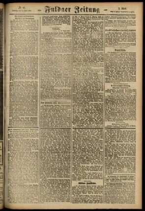 Zweite Ausgabe vom Samstag, den 21. April 1917.