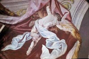 Die Evangelisten Markus und Johannes und Engel mit Vorhangdraperie