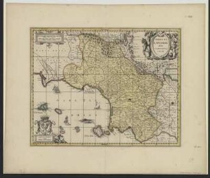 Karte von Terra di Lavora (heute Gebiet südliches Lazio und nördliches Kampanien), ca. 1:330 000, Kupferstich, ab 1673
