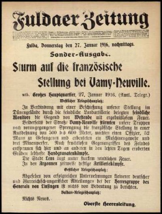 Ausgabe vom Donnerstag, den 27. Januar 1916.