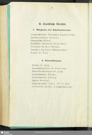 II. Statistische Übersicht