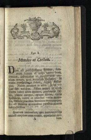 Cap. I. Mundus et Coelum [- Cap. LXXVI. Iudicium]
