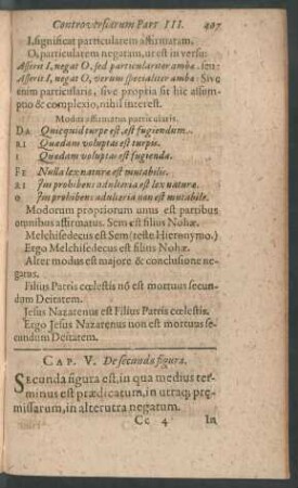 Cap. V. De secunda figura.