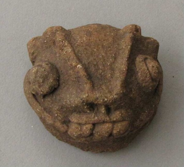 Animal head made of clay