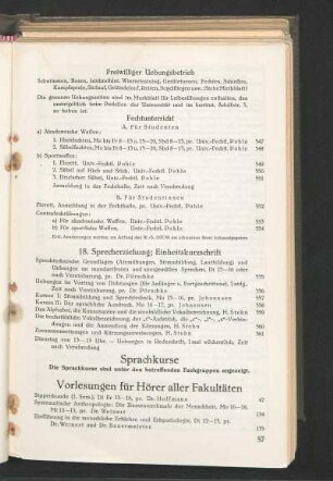Vorlesungen für Hörer aller Fakultäten