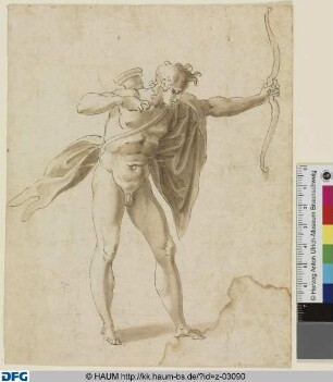 Stehender Cupido mit Bogen