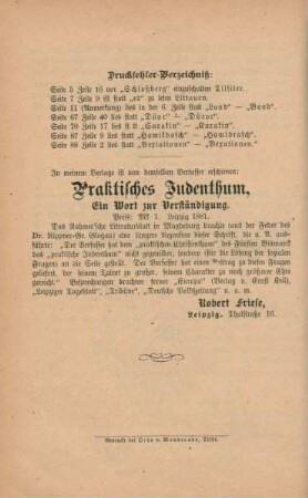 In meinem Verlage ist von demselben Verfasser erschienen: ...