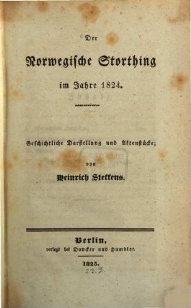 Der Norwegische Storthing im Jahre 1824