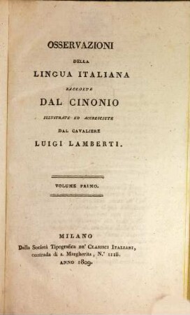 Osservazioni della lingua Italiana. 1