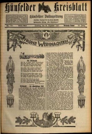 Dritte Ausgabe vom Samstag, den 24. Dezember 1927.