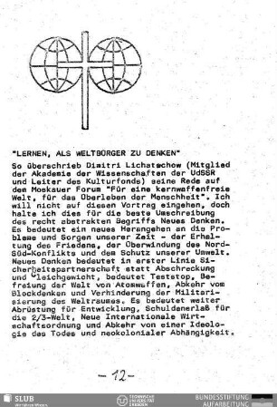 Lernen, als Weltbürger zu denken