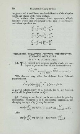 Theorems involving certain exponential symbolic operators.