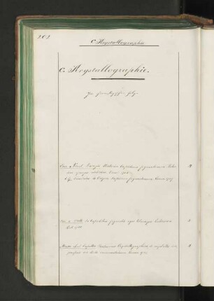 C. Krystallographie.