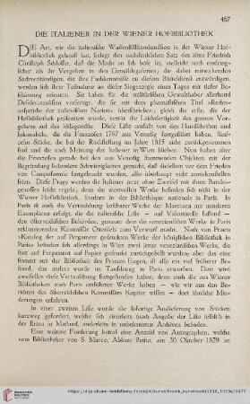 Die Italiener in der Wiener Hofbibliothek