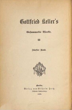 Gottfried Keller's gesammelte Werke, 5,2