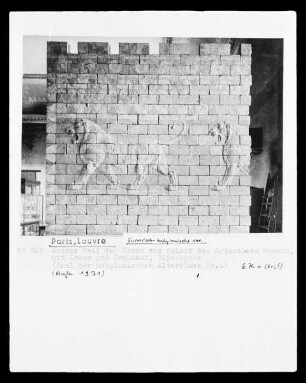 Gipsabguss des Tores von Artaxerxes, Fragment mit Löwen