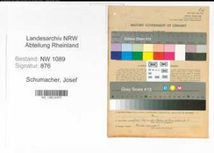 Entnazifizierung Josef Schumacher , geb. 27.07.1913 (Polizist)
